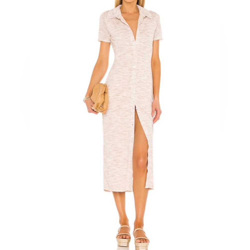 Lovers and Friends Kayce Midi Dress in Marled Natural Size Medium